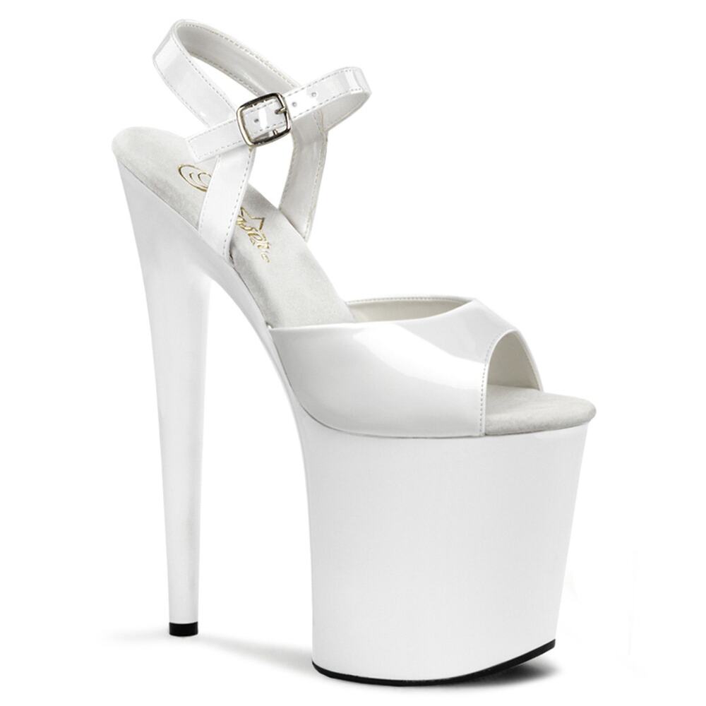 Pleaser White Patent Platform Stiletto Heels